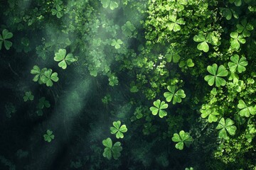 St. Patrick's Day-themed wallpaper, with shamrocks everywhere