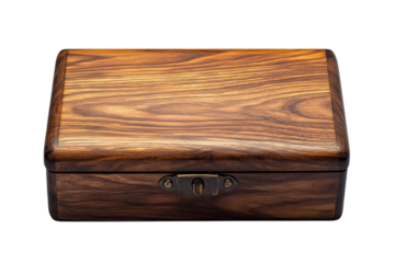 Elegant wooden box with rich texture and lock, perfect for storing valuables or keepsakes