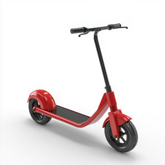 Sleek Red Kick Scooter Modern Design, Two Wheels, Ride. Generative Ai.