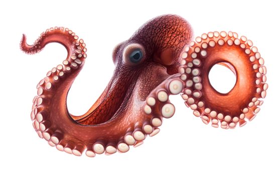 tentacles of octopus isolated on white background