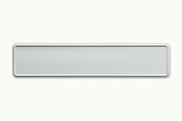 Blank Car number plate. Vehicle registration license template