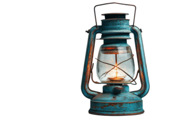 Vintage lantern with warm glow, showcasing rustic charm and nostalgic vibes in a minimalistic setting