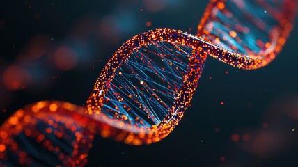 genetic differences concepts. A vibrant depiction of a DNA double helix, showcasing intricate details and a dynamic blend of colors that symbolize genetic research and molecular biology.