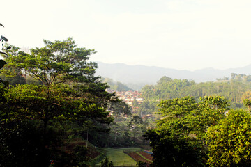 Natural scenery in one of the mountainous locations, precisely in South Bandung, West Java, Indonesia