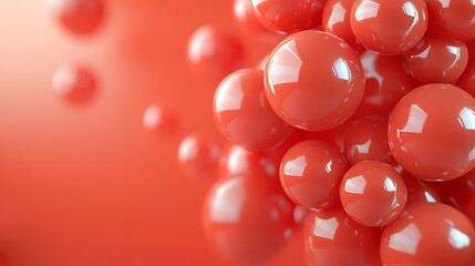 Red chinese new year background vibrant bubbles in abstract art celebrating festivities