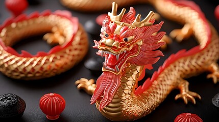 Naklejka premium Celebrating prosperity cultural symbolism in the festive atmosphere of chinese new year