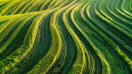 Fototapeta premium Drone with AI technology mapping and monitoring crop growth patterns across a large field