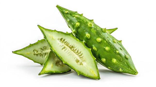 Chopped Pointed Gourd isolated in white background