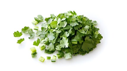 Obraz premium Chopped Coriander Leaf isolated in white background