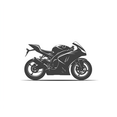 Obraz premium black silhouette of motorcycle on a white background