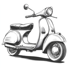 vintage scooter isolated on white