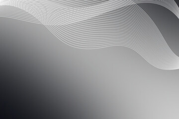 Fototapeta premium Abstract design with white wavy lines on a black background, creating a sense of movement and fluidity