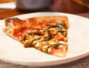 Pizza with olives close-up. Italian pizza.    