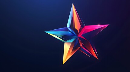 Abstract stars, polygonal shapes, colorful background, vector illustration, geometric art style