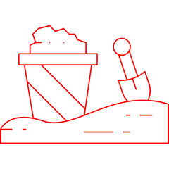 Sand Bucket icon single vector illustration
