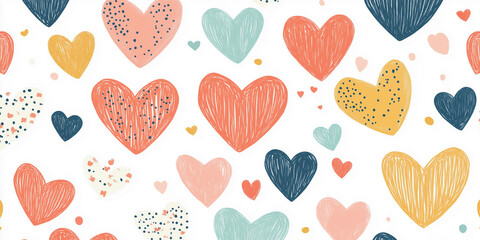 Happy Valentine Day as hand drawn background. Generated AI