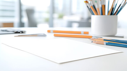  A closeup reveals a comic book under development, with pencil sketches and inked panels spread across a workspace filled with art supplies and tools