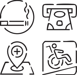 Public navigation line vector,Route planner vector,Travel direction vector,City navigation vector,Navigation dashboard vector,Public access vector design icon symbol