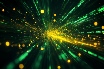 Naklejka premium Dynamic abstract light trails in vibrant colors creating a sense of speed and energy.