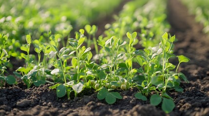 Obraz premium Chickpeas, Gram plants growing outside