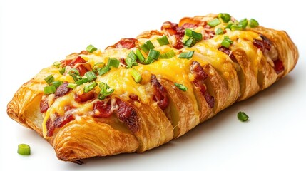 Cheesy bacon pastry, topped with green onions. Perfect for food blogs, menus, or recipe sites.