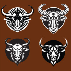 Obraz premium bull head logo vector template