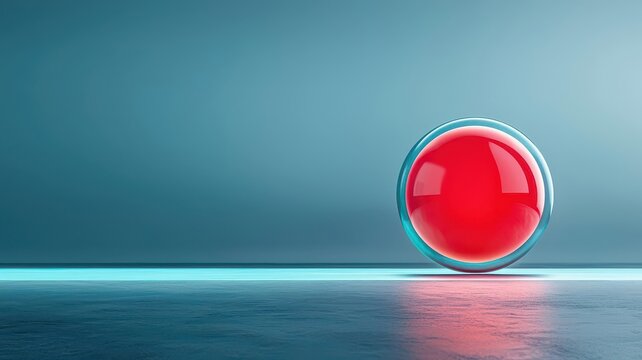 Abstract visualization of Newtons second law, Fma, with a glowing 3D formula hovering next to a racing sphere propelled by an invisible force