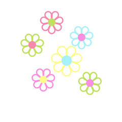 colorful flower elements 