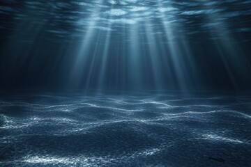 Underwater scene with light rays illuminating waves.