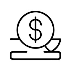 currency symbol icon, shopping vector icon, ecommerce vector icon - black outline icon of currency symbol symbolizing social media, Shopping and E-commerce in simple design.
