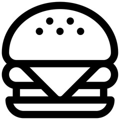 Burger. Editable stroke vector icon.