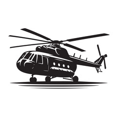 Helicopter silhouette vector illustration
