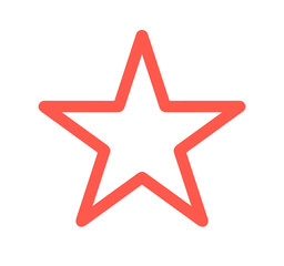 シンプルな赤色の星アイコン