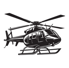 Helicopter silhouette vector illustration