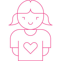 Girl icon single vector illustration