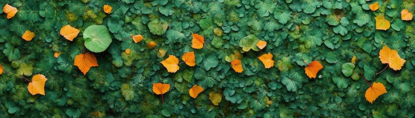 Obraz premium Stunning aerial view showcasing the vibrant colors of a maple forest in autumn.