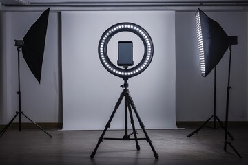 professional photography studio setup with lighting equipment