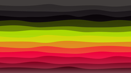 Black, green and pink coloured wave patterned background with a flowing design