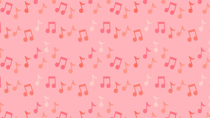 Seamless pink background illustration of musical notes.