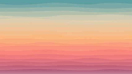 Blue, purple and orange coloured wave patterned background with a flowing design