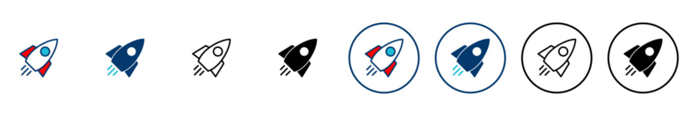 Obraz premium Rocket icon vector isolated on white background. Start Up Concept Symbol. Startup icon