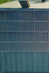 High Angle View of Home Roof with Solar Panels