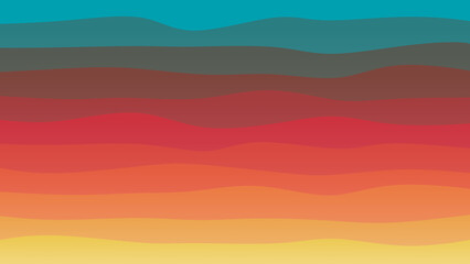 Blue, yellow and redcoloured wave patterned background with a flowing design