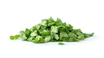 Chopped Mint isolated in white background