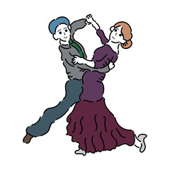 社交ダンスをしている男女