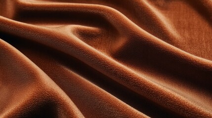 Close-up of luxurious bronze satin fabric with soft folds and a shimmering texture, creating a rich, elegant, and smooth background.  

