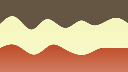 Brown, blue and yellow coloured wave patterned background with a flowing design