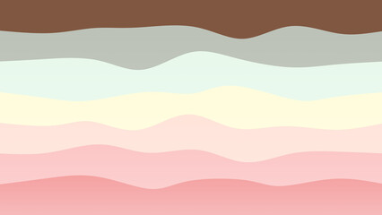 Fototapeta premium Brown, cream and pink coloured wave patterned background with a flowing design