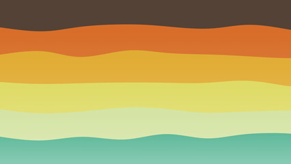 Brown, green and orange coloured wave patterned background with a flowing design