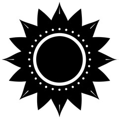 eclipse mandala silhouette vector on white background